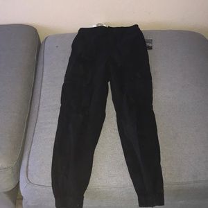 Black ripped joggers